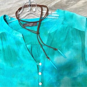 Aqua vibe wrap around boho necklace w beach summer southwestern vibe